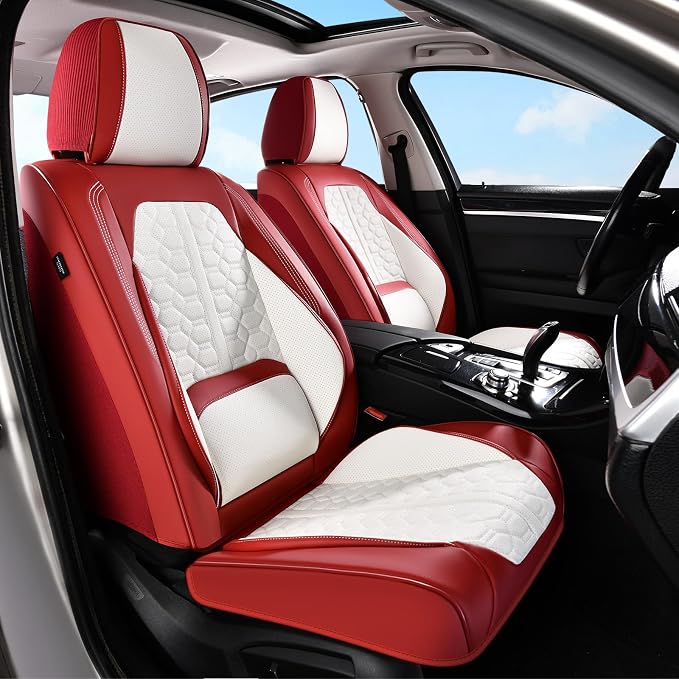 Universal Seat Covers — Full Set — Red / White