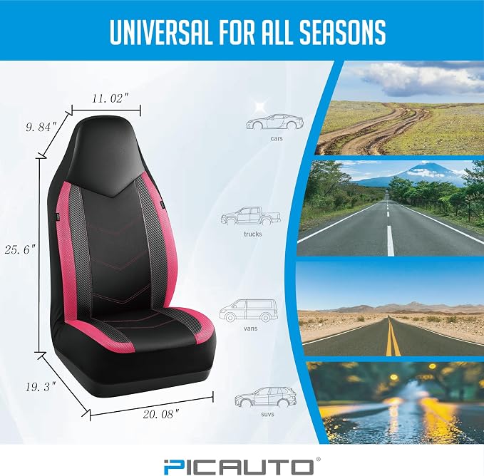 Universal Fabric Seat Covers — Full Set — Black