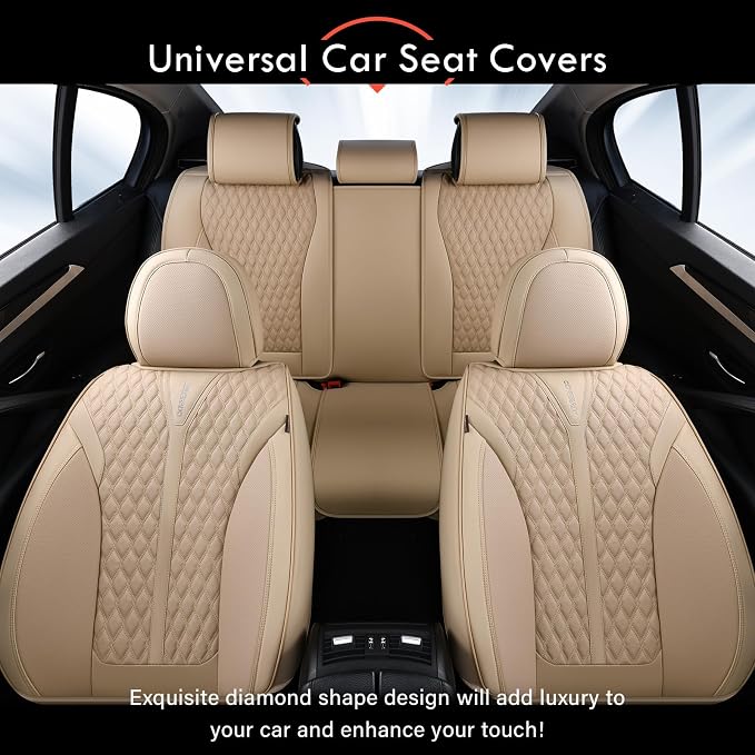 Universal Seat Covers — Full Set — Beige