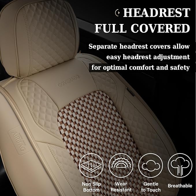 Universal Seat Covers — Full Set — Beige