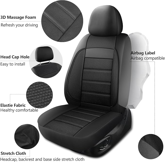 Universal Fabric Seat Covers — Black