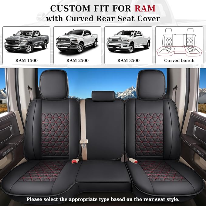 Seat Covers for Multiple Vehicles — Full Set — Black / Red
