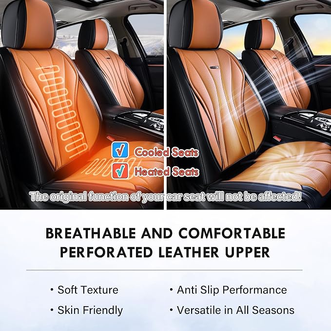 Universal Seat Covers — Full Set — Black / Brown