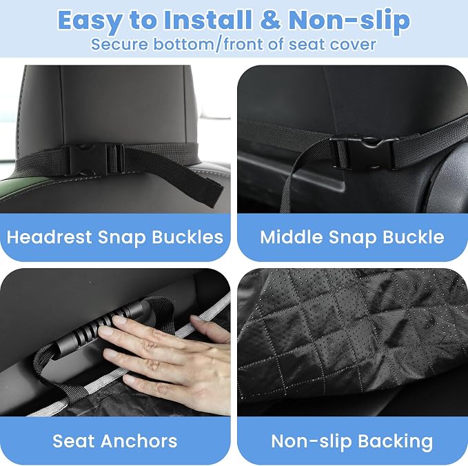 Pet Car Seat Protector — Front Seat — Gray