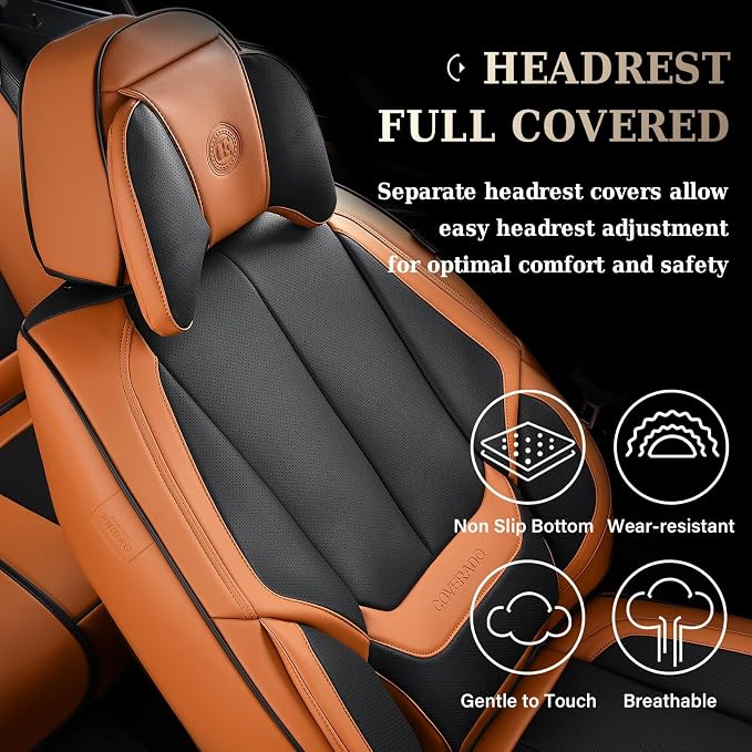 Universal Seat Covers — Full Set — Black / Brown