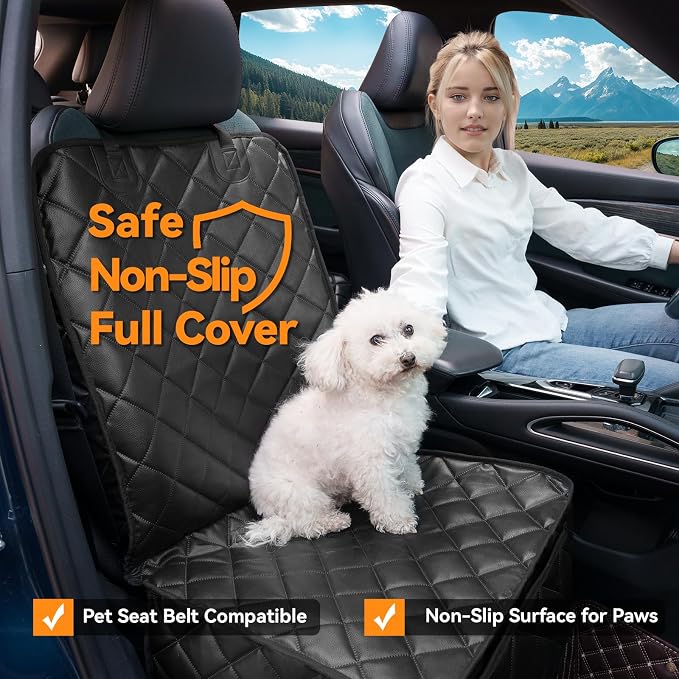 Pet Car Seat Protector — Front Seat — Black