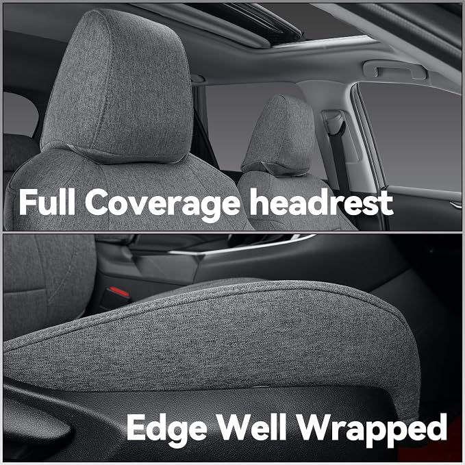 Fabric Seat Covers for Toyota Tacoma — Front Seat — Gray