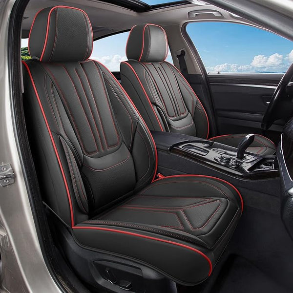 Universal Seat Covers โ Full Set โ Black / Red