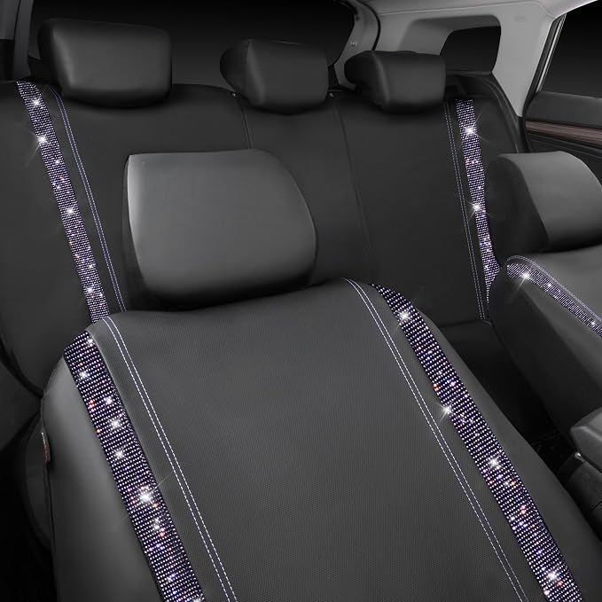 Universal Faux Leather Seat Covers — Full Set — Purple