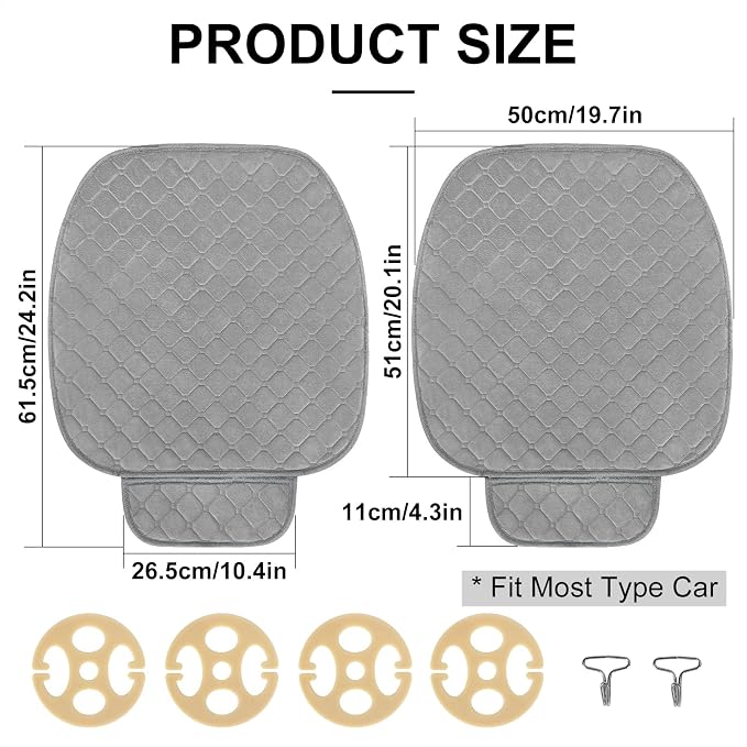 Universal Seat Covers — Front Seat — Gray