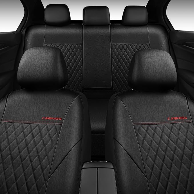 Universal Faux Leather Seat Covers — Full Set — Black