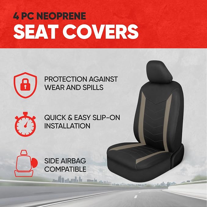 Pet Car Seat Protector — Black / Beige