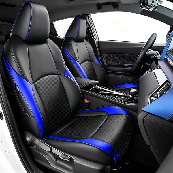 Faux Leather Seat Covers for Toyota C-HR โ Full Set โ Black / Blue