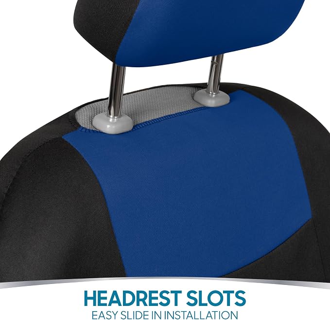 Car Seat Covers — Full Set — Blue / Black