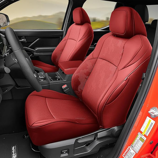Faux Leather Seat Covers for Toyota Tacoma โ Front Seat โ Red
