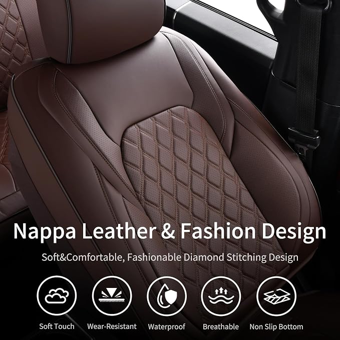 Seat Covers for Multiple Vehicles — Full Set — Coffee