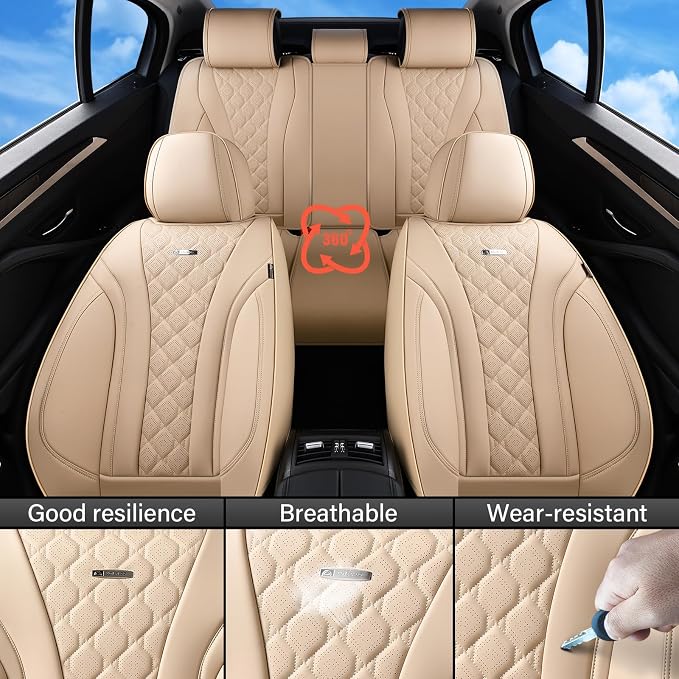 Universal Seat Covers — Front Seat — Beige