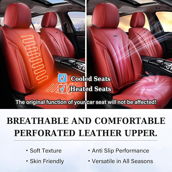 Universal Seat Covers — Front Seat — Red