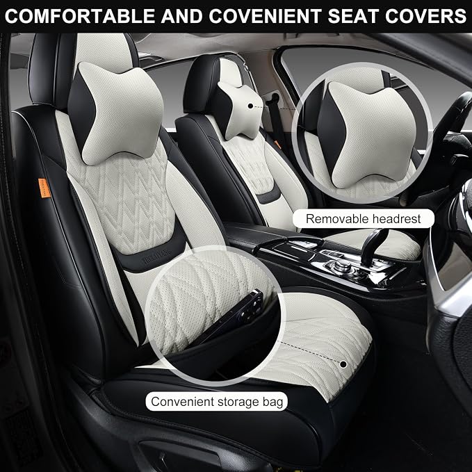 Universal Seat Covers — Full Set — Black / Beige