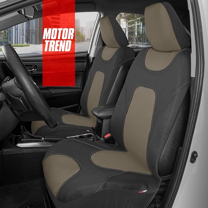 Universal Seat Covers — Full Set — Black / Beige
