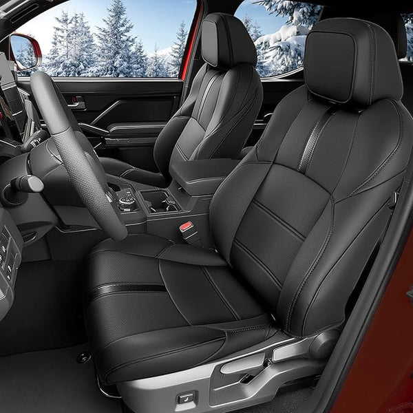 Faux Leather Seat Covers for Toyota Tacoma โ Full Set โ Black