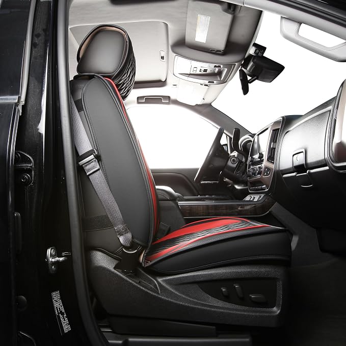 Seat Covers for Chevrolet Silverado / GMC Sierra — Front Seat — Black / Red