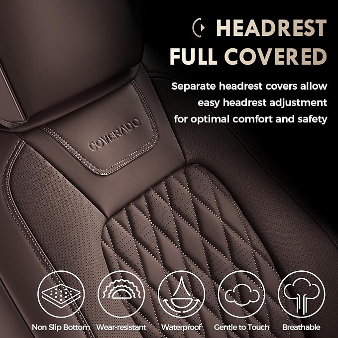Seat Covers for Multiple Vehicles — Front Seat — Brown