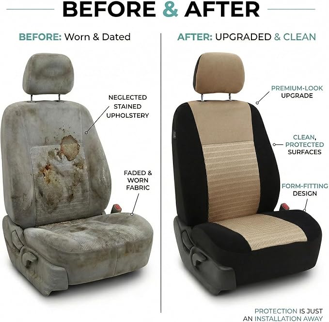 Universal Seat Covers — Front Seat — Beige