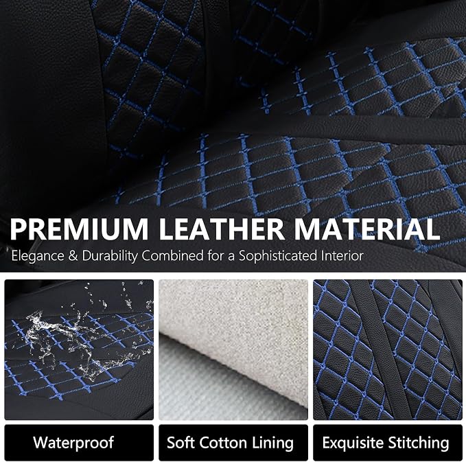 Seat Covers for Toyota Tacoma — Full Set — Black / Blue