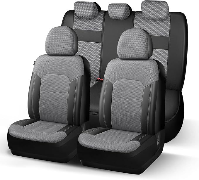 Universal Fabric Seat Covers — Black / Gray