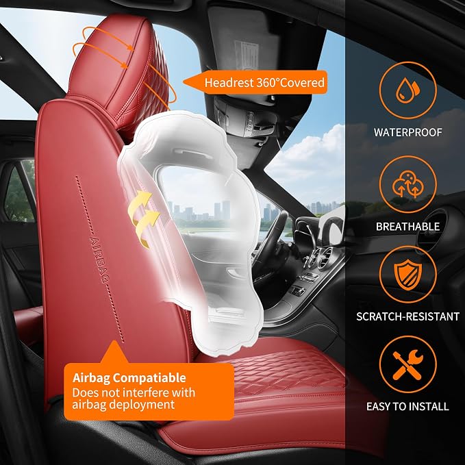 Universal Seat Covers — Full Set — Red