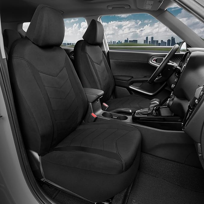 Neoprene Car Seat Covers — Front Seat — Black