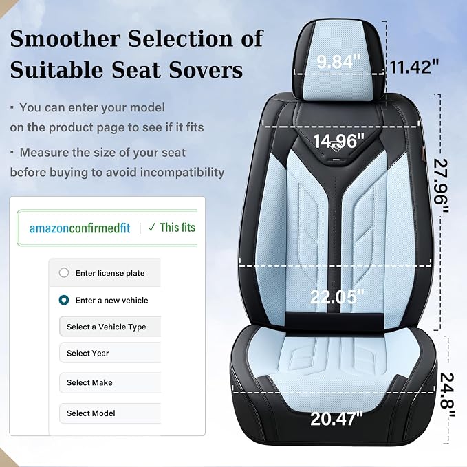 Universal Seat Covers — Front Seat — Black / Blue