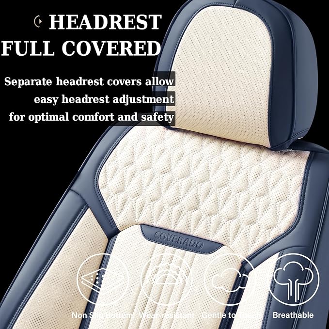Universal Seat Covers — Front Seat — Blue / White