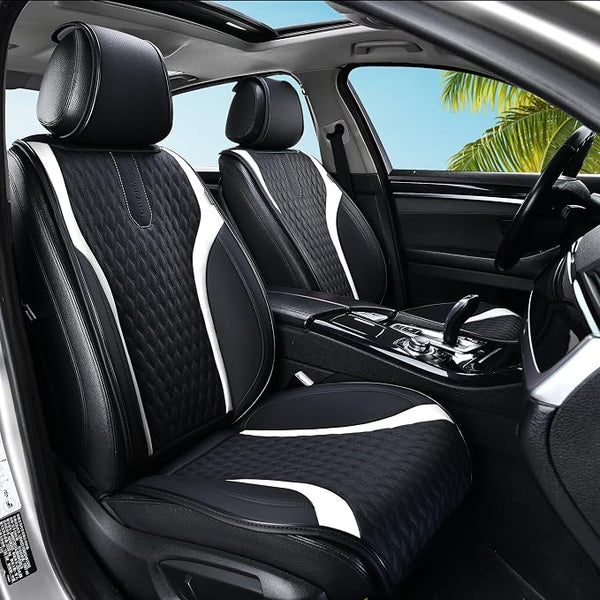 Universal Seat Covers โ Front Seat โ Black / White