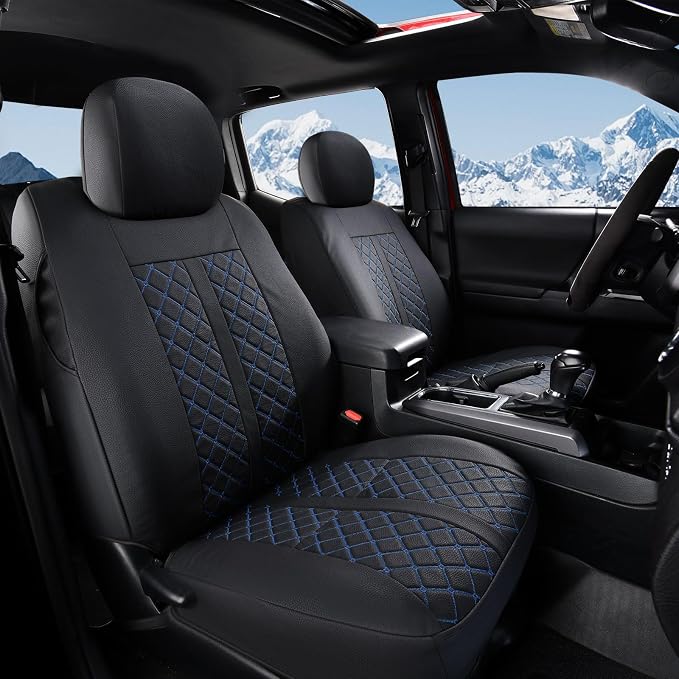 Seat Covers for Toyota Tacoma — Full Set — Black / Blue