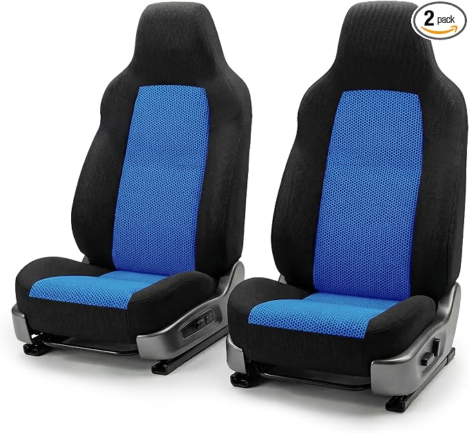 Universal Fabric Seat Covers — Front Seat — Blue