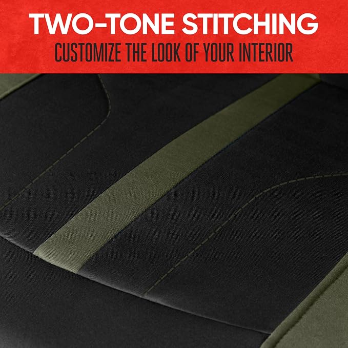 Fabric Car Seat Covers — Front Seat — Green