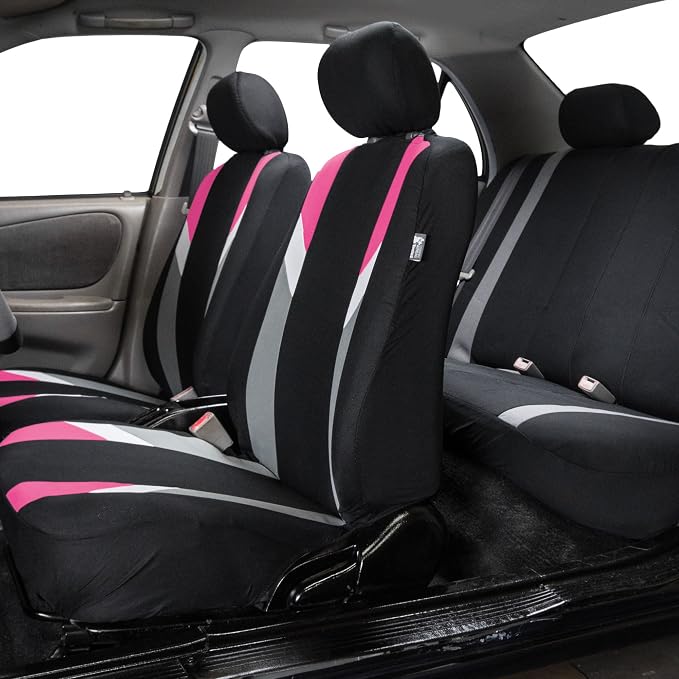 Universal Fabric Seat Covers — Front Seat — Pink