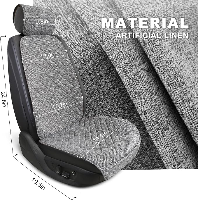 Universal Fabric Seat Covers — Front Seat — Gray