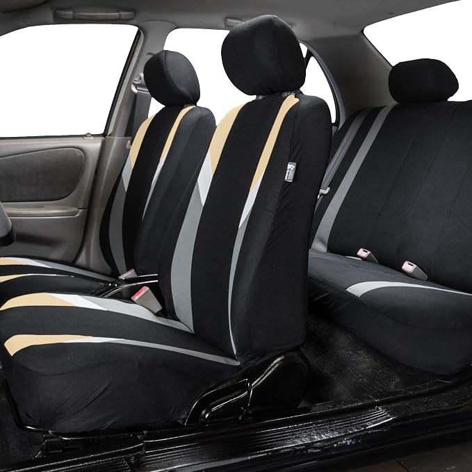 Universal Fabric Seat Covers — Front Seat — Beige