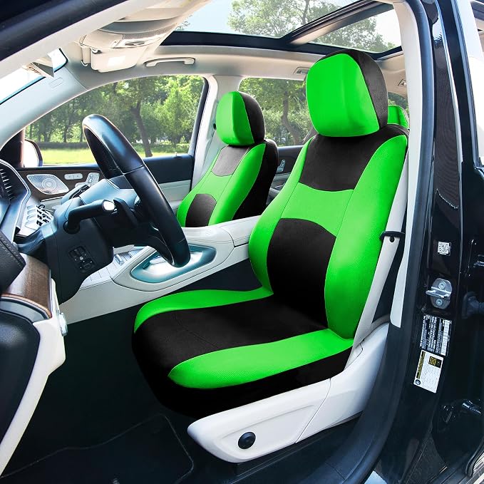 Universal Fabric Seat Covers — Full Set — Green