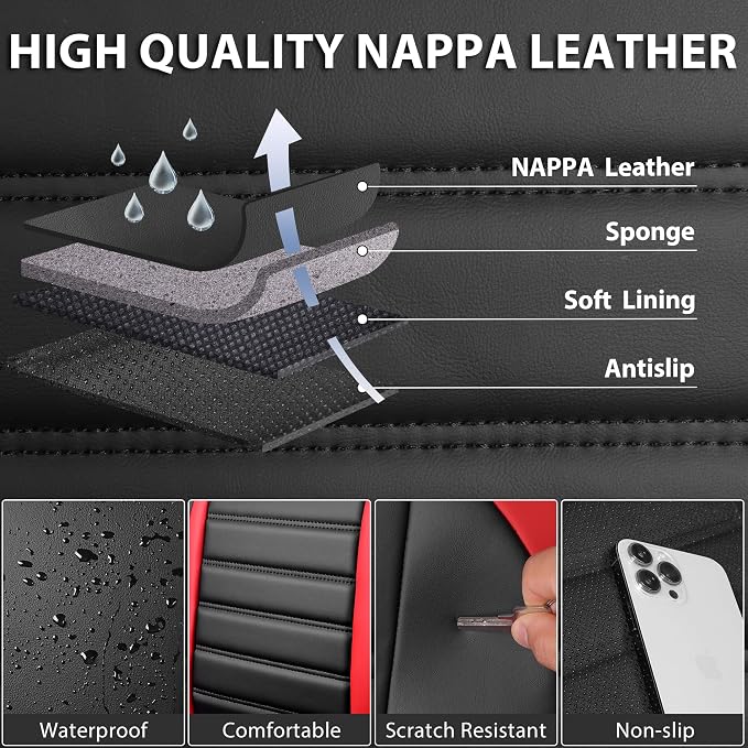 Universal Seat Covers — Front Seat — Black / Red