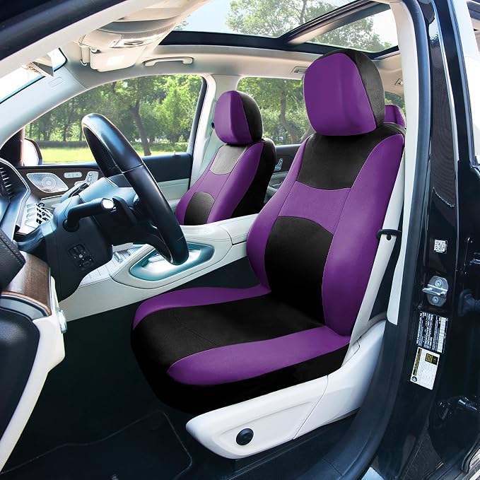 Universal Fabric Seat Covers — Full Set — Purple