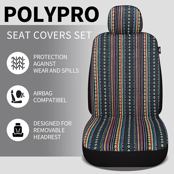 Universal Seat Covers — Full Set — Red / Blue