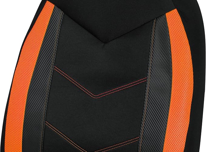 Universal Fabric Seat Covers — Front Seat — Orange