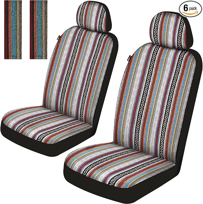 Fabric Car Seat Covers — Front Seat — Red