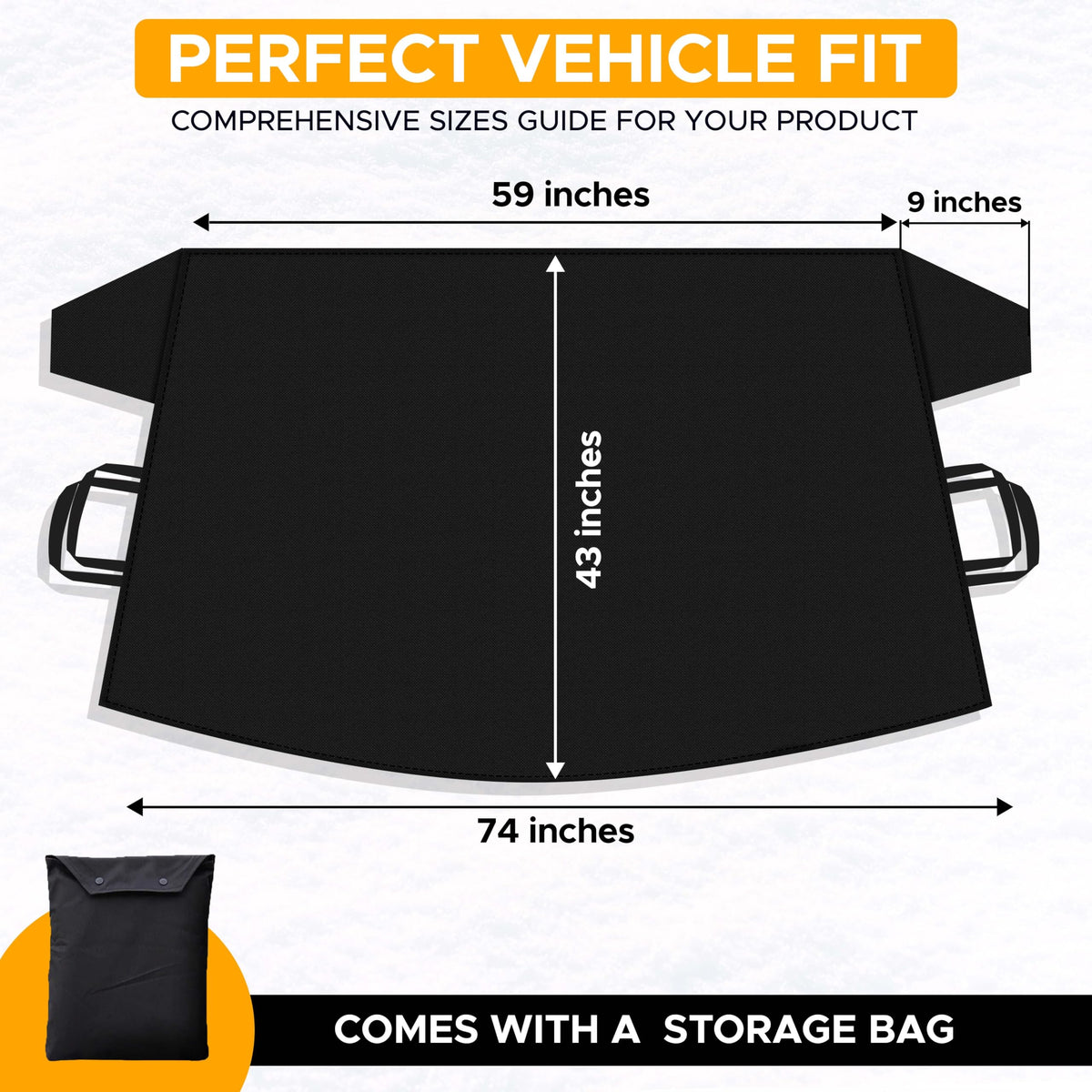 #variant_X-Large | Universal Car Windshield Cover Size Chart - X-Large Fits Trucks Vans and Large SUVs