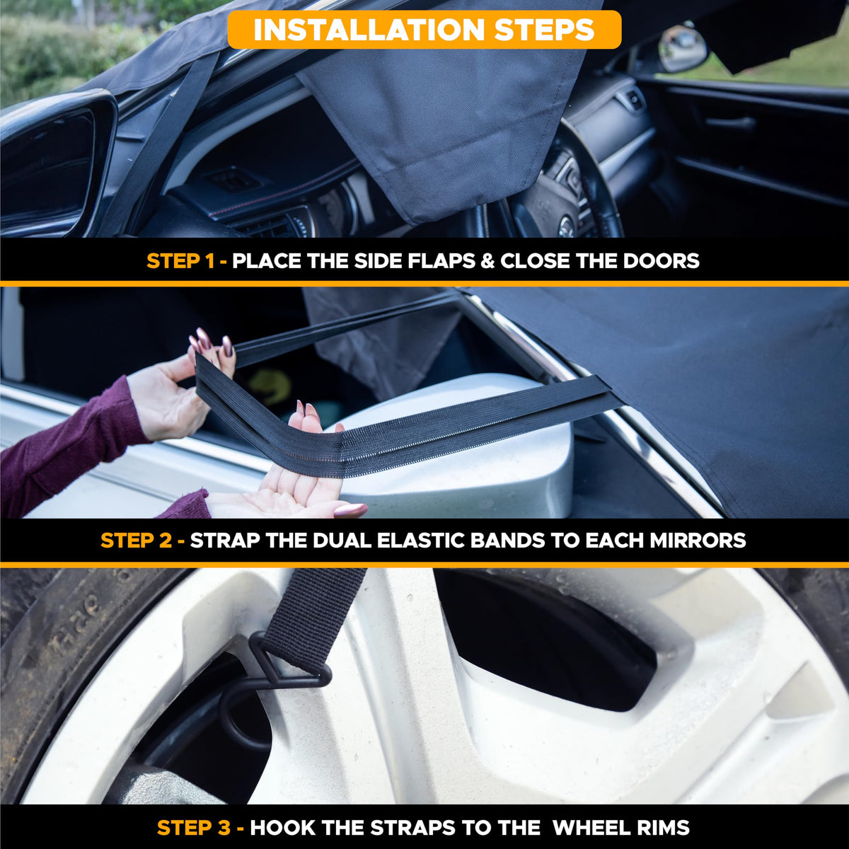#variant_XX-Large | 3-Step Easy Installation Guide - How to Secure Your Windshield Cover to Wheel Rims and Mirrors