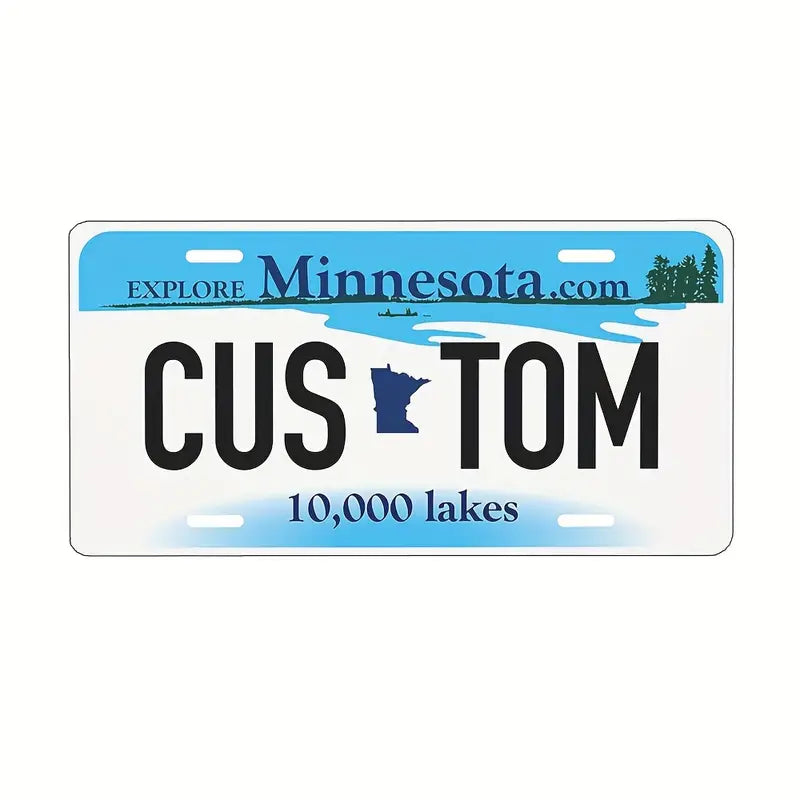 Vintage-Style Aluminum License Plate - Customizable Metal Car Tag Perfect for Front or Rear Display, 6x12 Inches Minnesota 6''x12'' 15cm*30cm b6763e49-a241-46d3-9915-8b9391d2ad20
